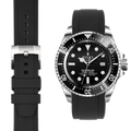 Gebogenes Kautschukarmband für Rolex Deepsea mit Dornschließe