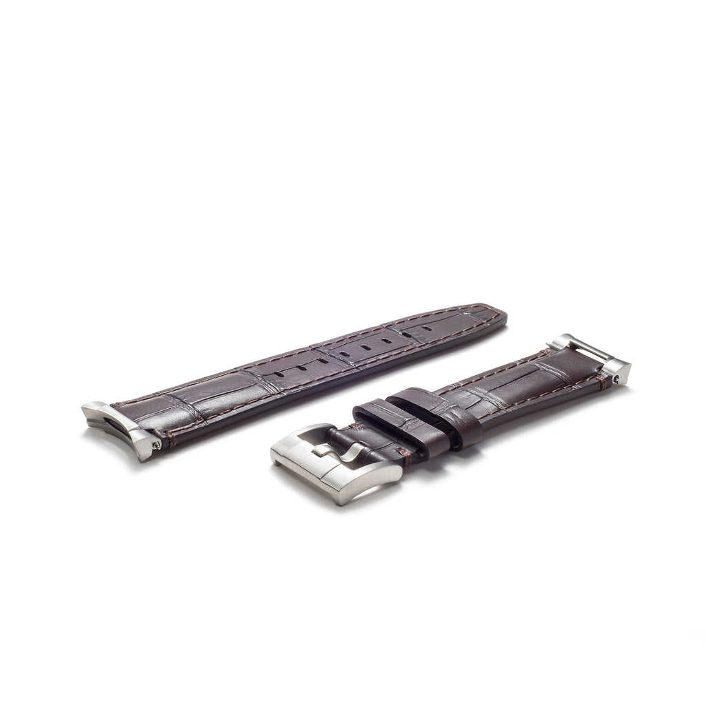 Stahlendstück-Lederarmband für Rolex Oyster Perpetual 39mm mit Dornschließe
