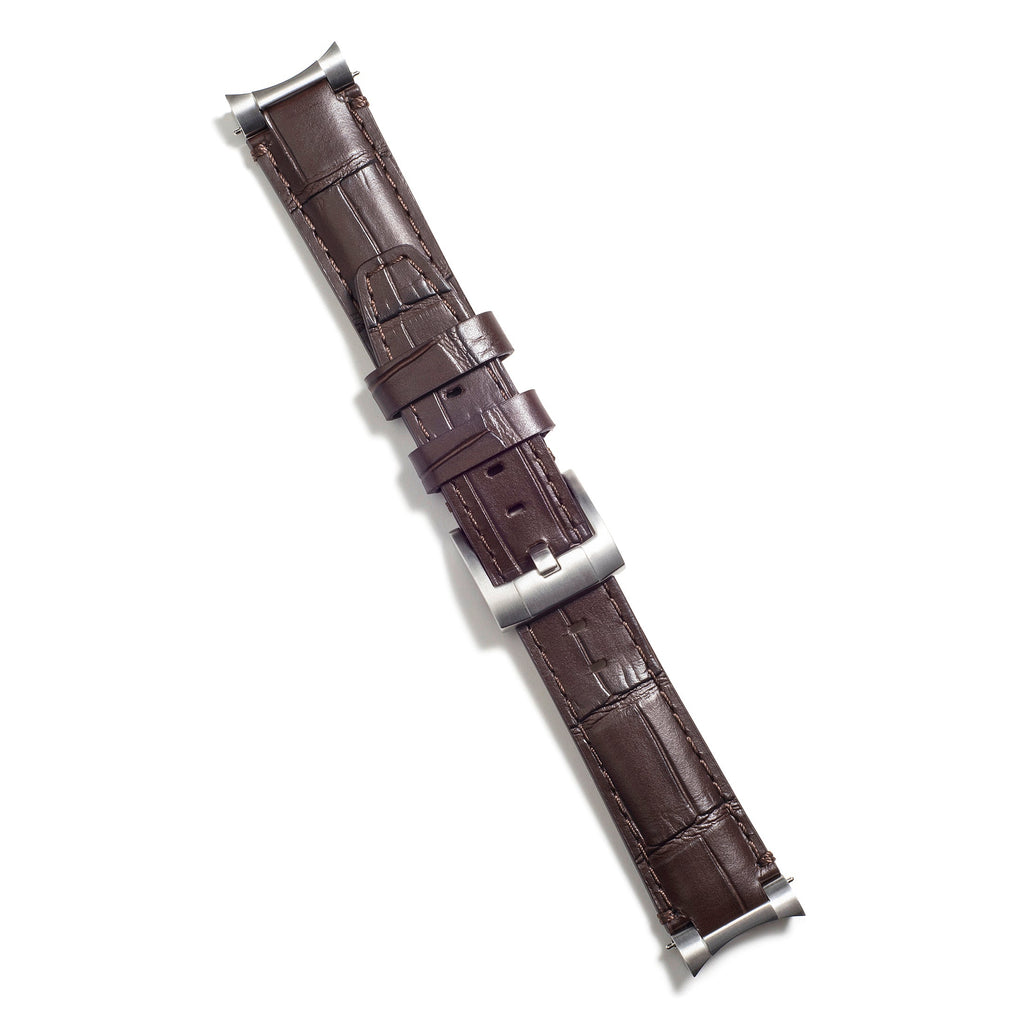Edelstahl-Anstoß Lederarmband für Rolex Ceramic Daytona mit Dornschließe