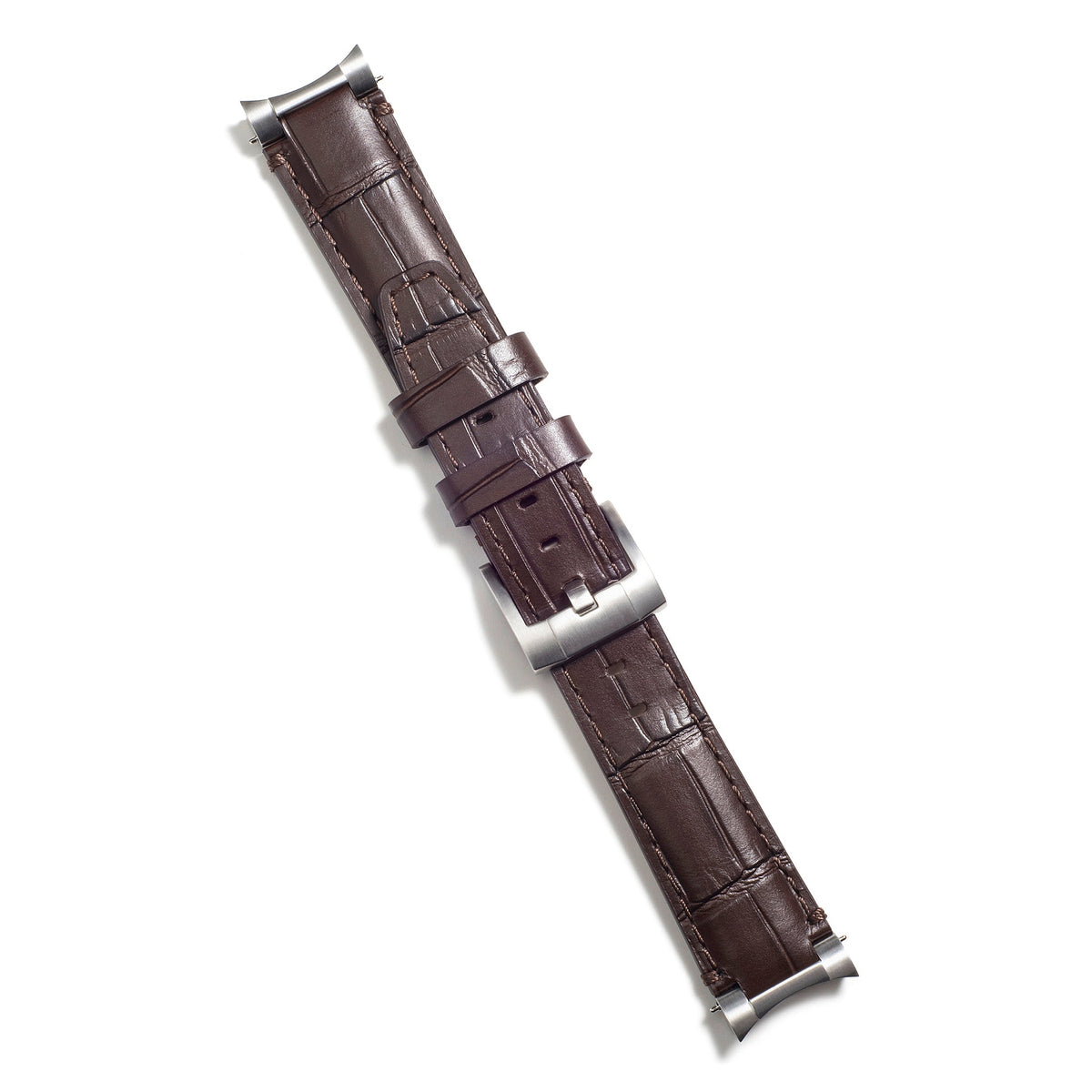 Edelstahl-Anstoß Lederarmband für Rolex Ceramic Daytona mit Dornschließe