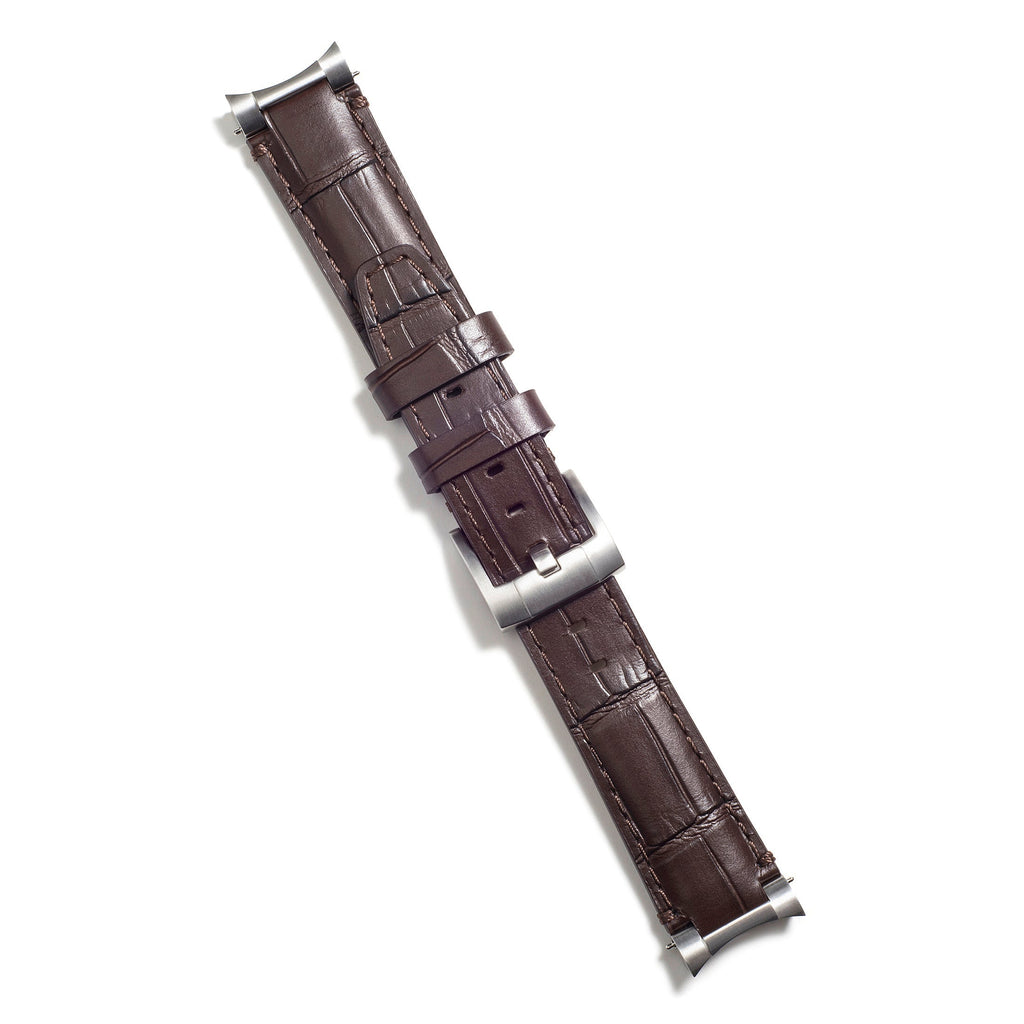 Stahl-Endstück-Lederarmband für Rolex Explorer I mit Dornschließe