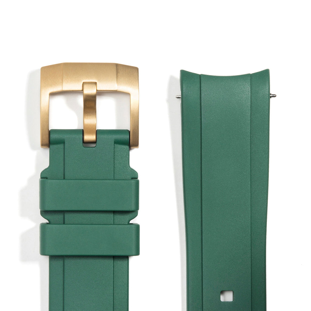 Gewölbtes Kautschukarmband für Rolex Explorer I mit Dornschließe