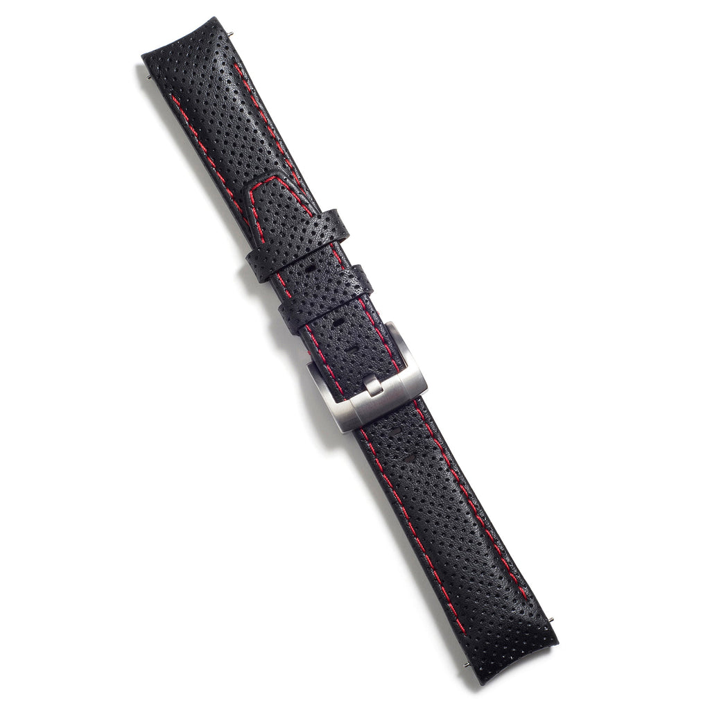 Gewölbtes Rennsport-Lederarmband für Rolex Keramik Daytona mit Dornschließe