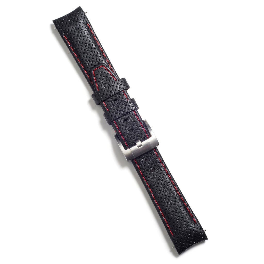 Gebogenes Rennlederarmband für Rolex Submariner mit Dornschließe