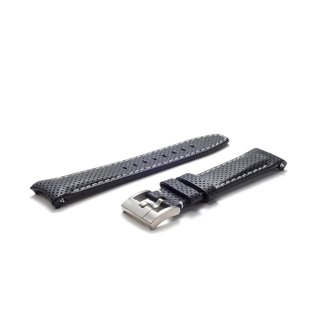 Gewölbtes Rennsport-Lederarmband für Rolex Keramik Daytona mit Dornschließe