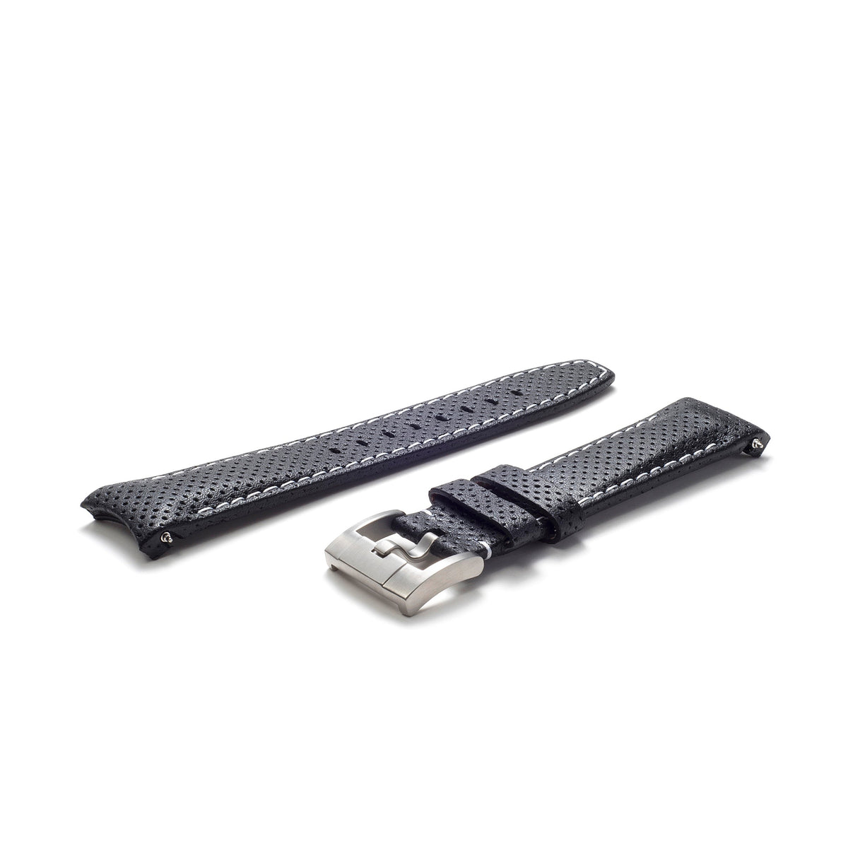 Gewölbtes Rennsport-Lederarmband für Rolex Keramik Daytona mit Dornschließe