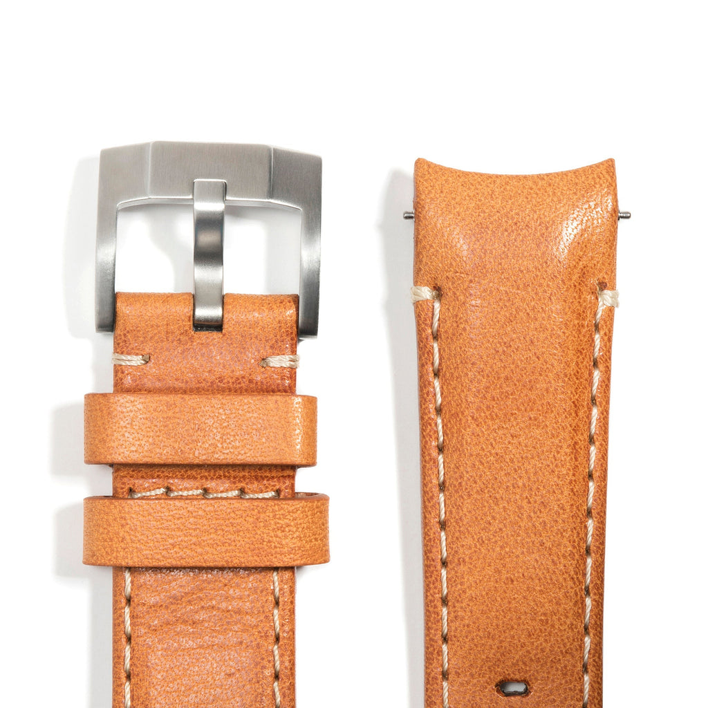Lederarmband mit gebogenem Ende für Rolex Submariner mit Dornschließe