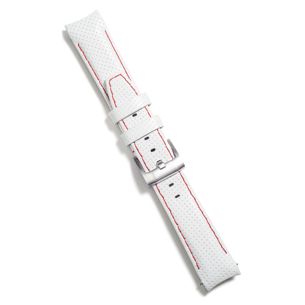 Gewölbtes Rennsport-Lederarmband für Rolex Keramik Daytona mit Dornschließe