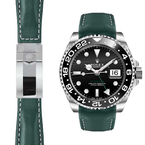 Gewölbtes Endlederarmband für Rolex GMT Master II Keramik-Faltschließe