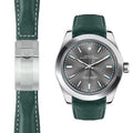 Lederarmband mit gebogenem Ende für Rolex Oyster Perpetual 39mm Faltschließe
