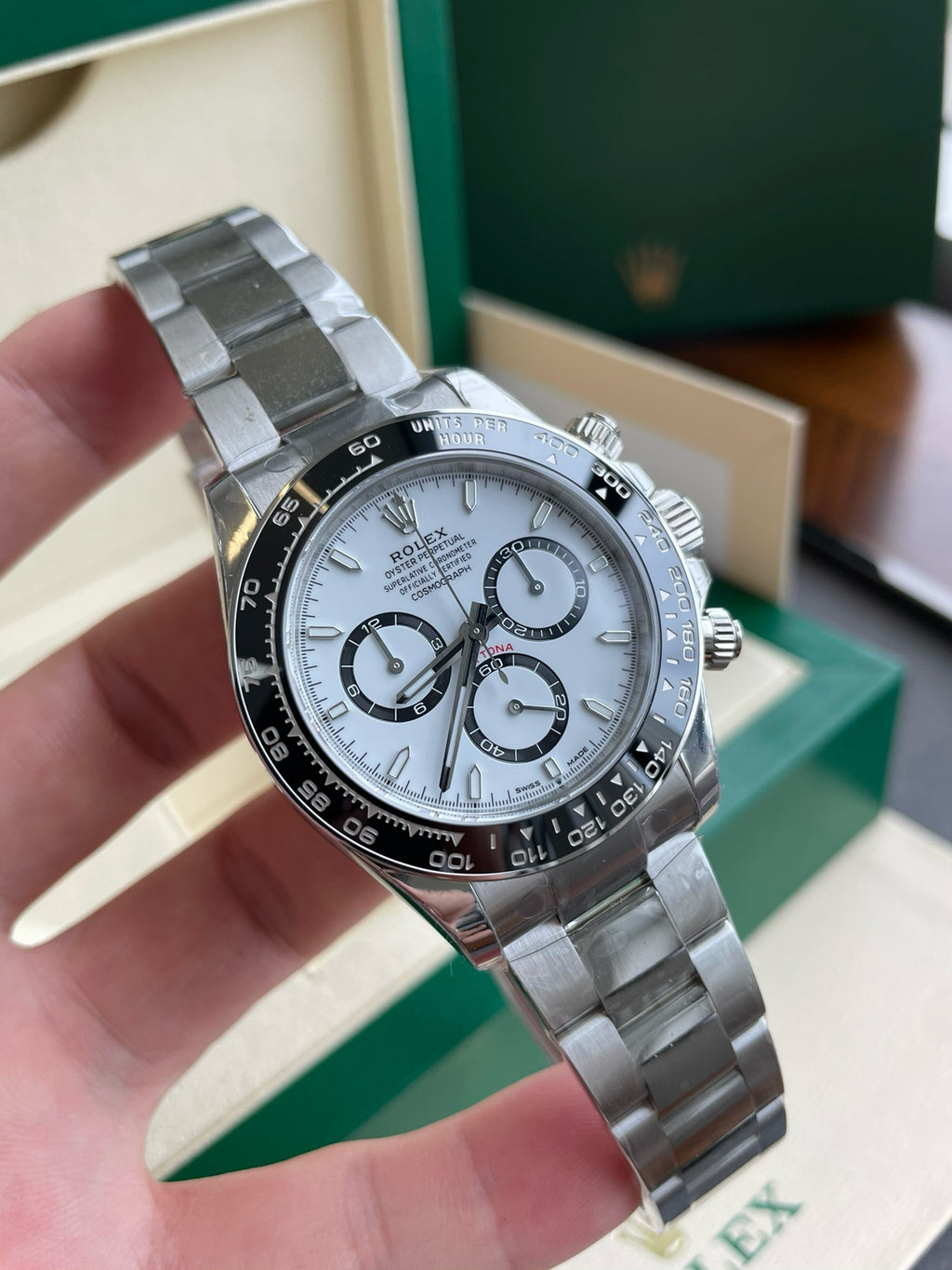 【Begrenzte Stückzahl – Nur solange der Vorrat reich】Cosmograph Daytona Oyster, 40 mm, Edelstahl Oystersteel Referenz 126500LN（m126500ln-0001）