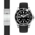 Gebogenes Kautschukarmband für Rolex Sea-Dweller 4000 Faltschließe