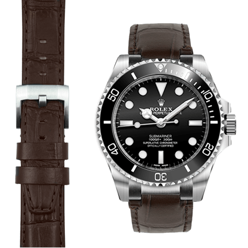 Stahl-Endstück-Lederarmband-System für die Rolex Sub Ceramic No-Date