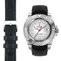 Lederarmband mit gebogenem Ende für Rolex Yacht-Master mit Dornschließe