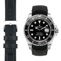 Armband aus Leder mit gebogenem Ende für Rolex Submariner Ceramic mit Dornschließe