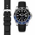 Gewölbtes Kautschukarmband für Rolex GMT Master II Keramik mit Dornschließe