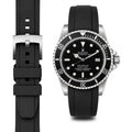 Gebogenes Kautschukarmband für Rolex Sea-Dweller mit Dornschließe