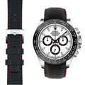 Gewölbtes Rennsport-Lederarmband für Rolex Keramik Daytona mit Dornschließe